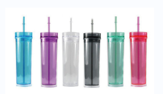 Double -layer plastic straw cup 