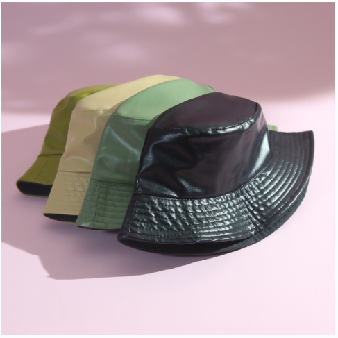 Leather fisherman hat 